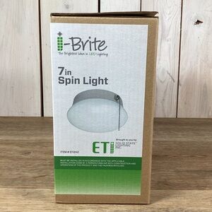 New ETI i-Brite Spin Light 7” 60W Flush Ceiling Mount LED Easy Install Silver